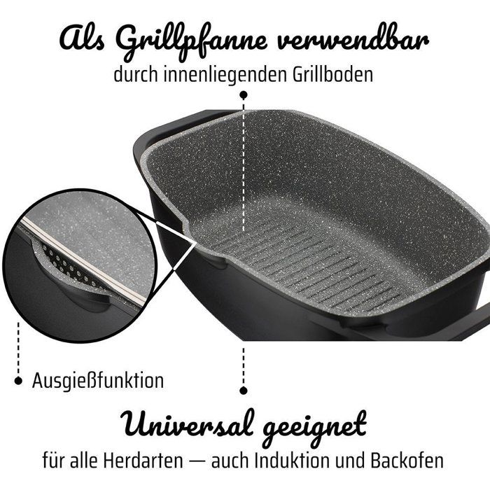 GSW Gourmet Granite Casserole Dish - 6 L - Induction Compatible