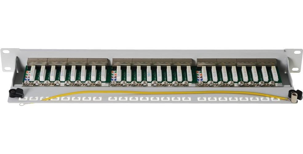 Helos - Patch Panel - RJ-45 X 24 - grey, RAL 7035 - 1U - 48.3 cm (19") afbeelding 1