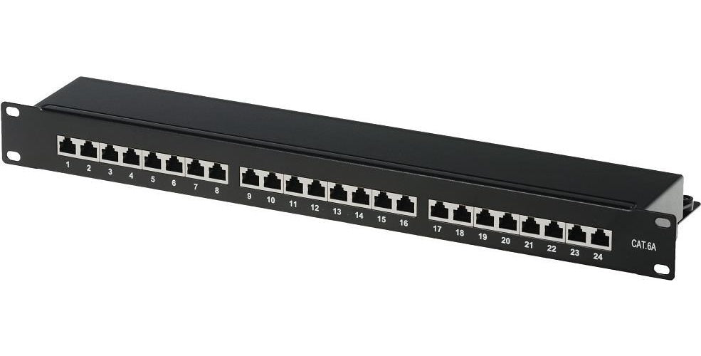 Helos - Patch Panel - Rack montierbar - RJ-45 X 24 - Schwarz - 1U - 48.3 cm (19") afbeelding 1