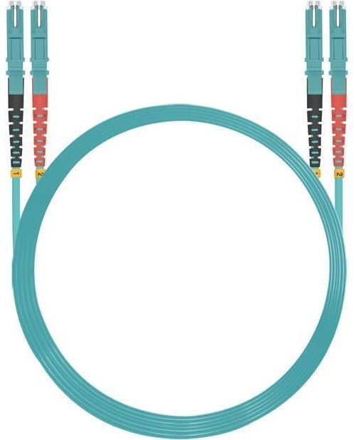 Herweck Helos - Patch-Kabel - E2000 Multi-Mode (M) zu E2000 Multi-Mode (M) - 3,0m - Glasfaser - Duplex - 50/125 Mikrometer - OM3 - Aquamarin (254683) afbeelding 1