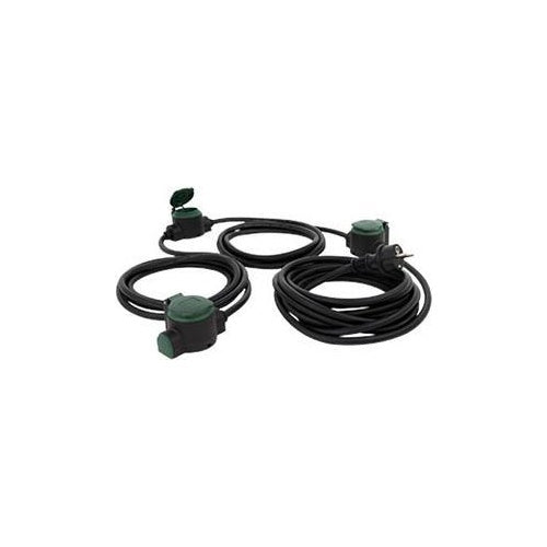 REV Supraflex - Spannungsversorgungs-Verlängerungskabel - Stromversorgung (S) bis Stromversorgung (R) - Wechselstrom 230 V - 16 A - 10 m - Schwarz, grün afbeelding 1
