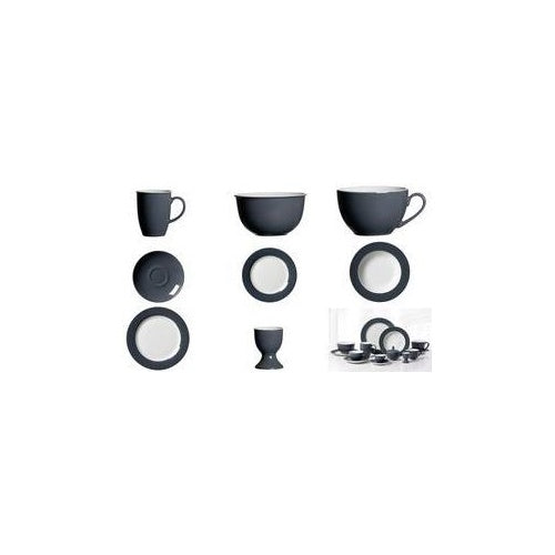 Ritzenhoff & Breker Kaffeetasse DOPPIO ANTHRAZIT, 200 ml aus Porzellan, spülmaschinenfest - 6 Stück (430189) afbeelding 1