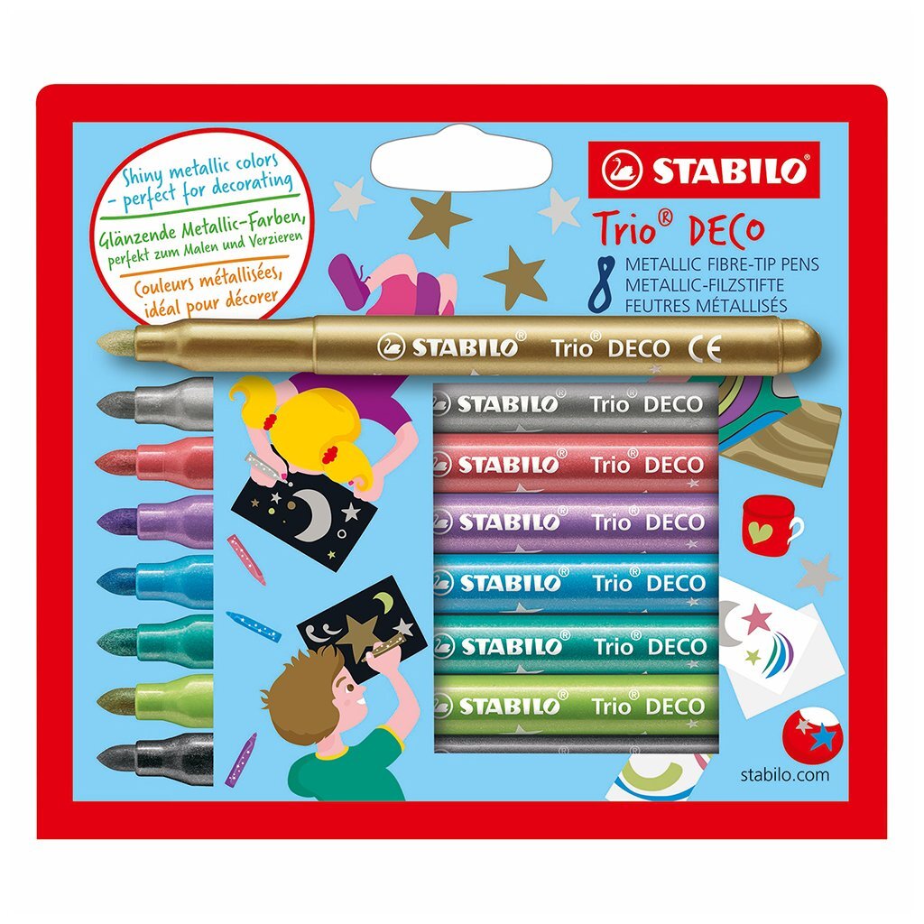 Stabilo Trio Deco Etui met 8 Metallic Stiften