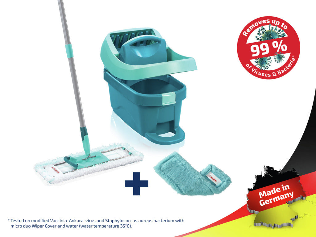 Leifheit 55167 Profi Floor Wiper XL 42 cm Complete System with Wheels Micro Duo + Static Plus