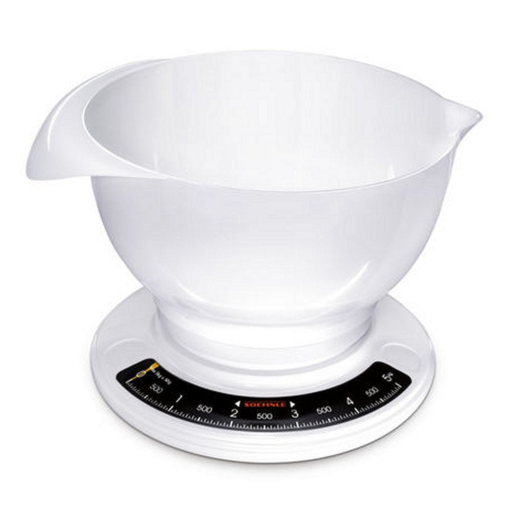 Soehnle 65054 Culina Pro Analog Kitchen Scale with Mixing Bowl 2.5 L White