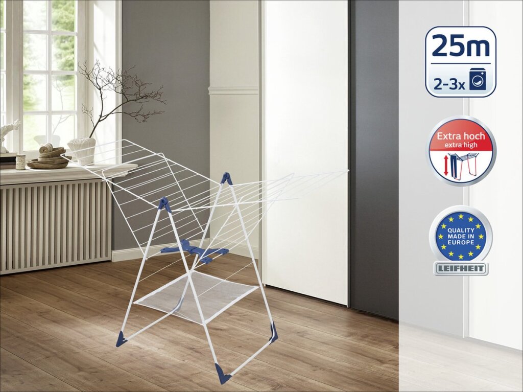 Leifheit Classic 250 Flex Drying Rack White/Blue