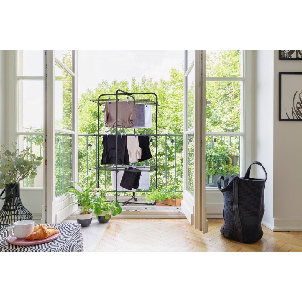 Leifheit Classic 270 Drying Tower 27 m Drying Length Black 81470 126x68x68