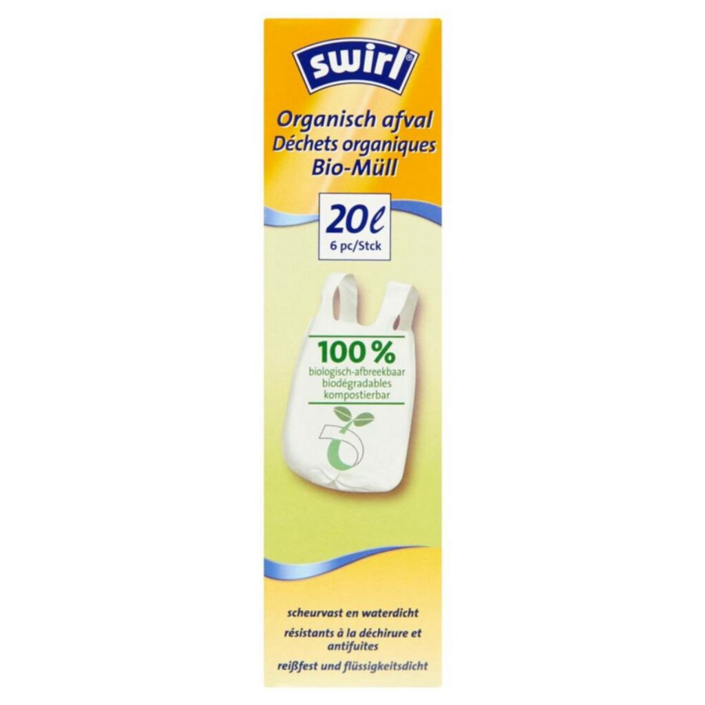 Swirl Bio Pedal Bin Bags with Handle 20 L 6 Pieces