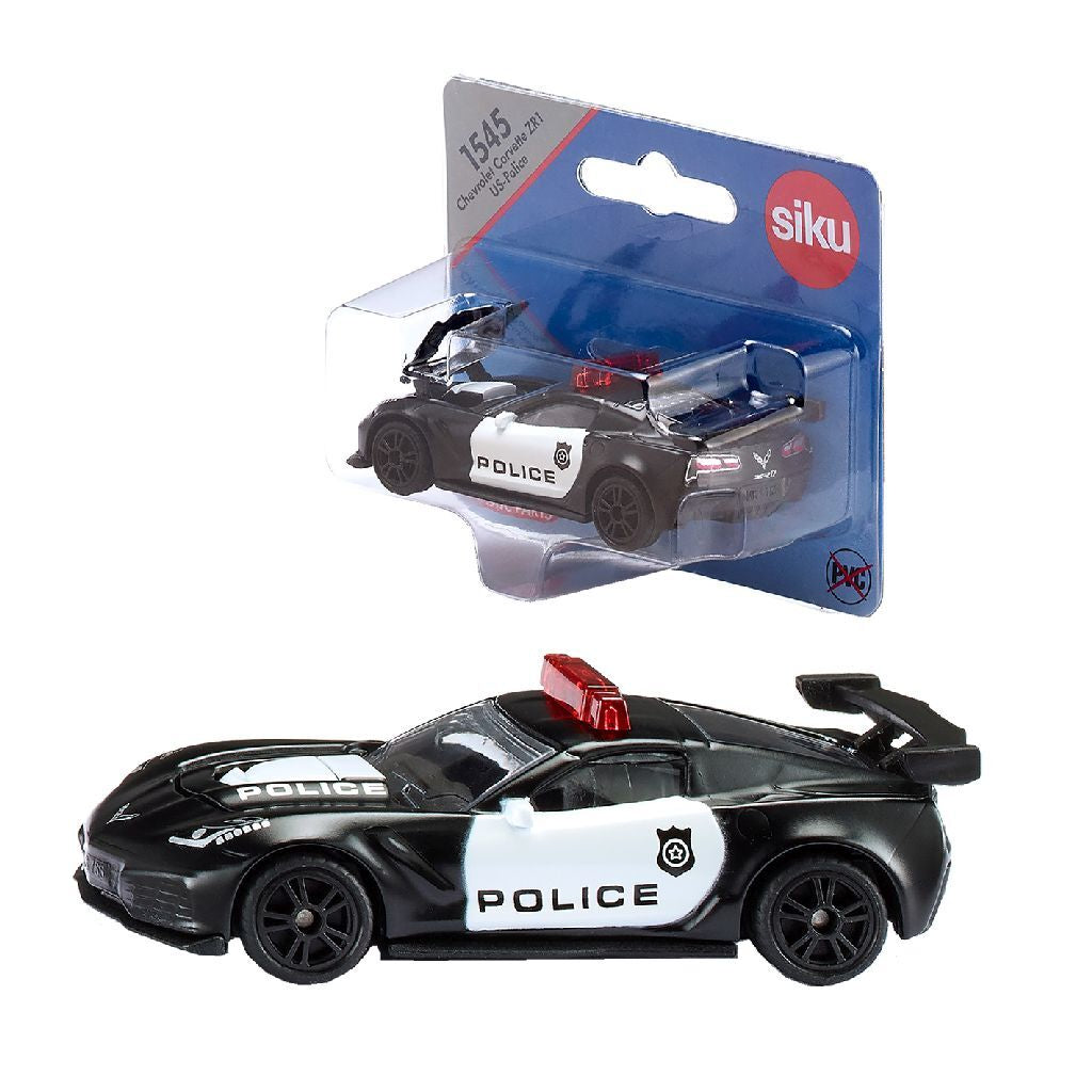 Siku 1545 Chevrolet Corvette ZR1 Police - 766 HP, 342 km/h, American Police Design