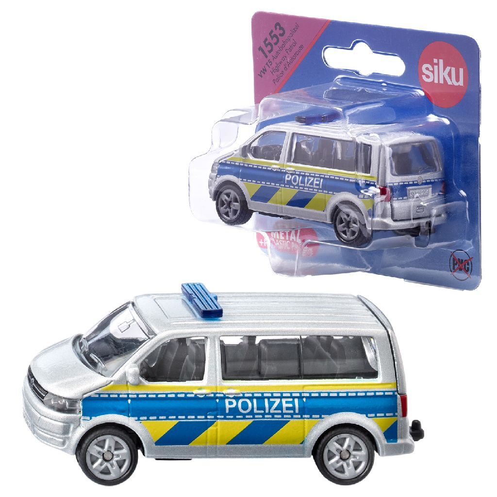 Siku 1553 VW T5 Highway Police - Durable Toy for Kids