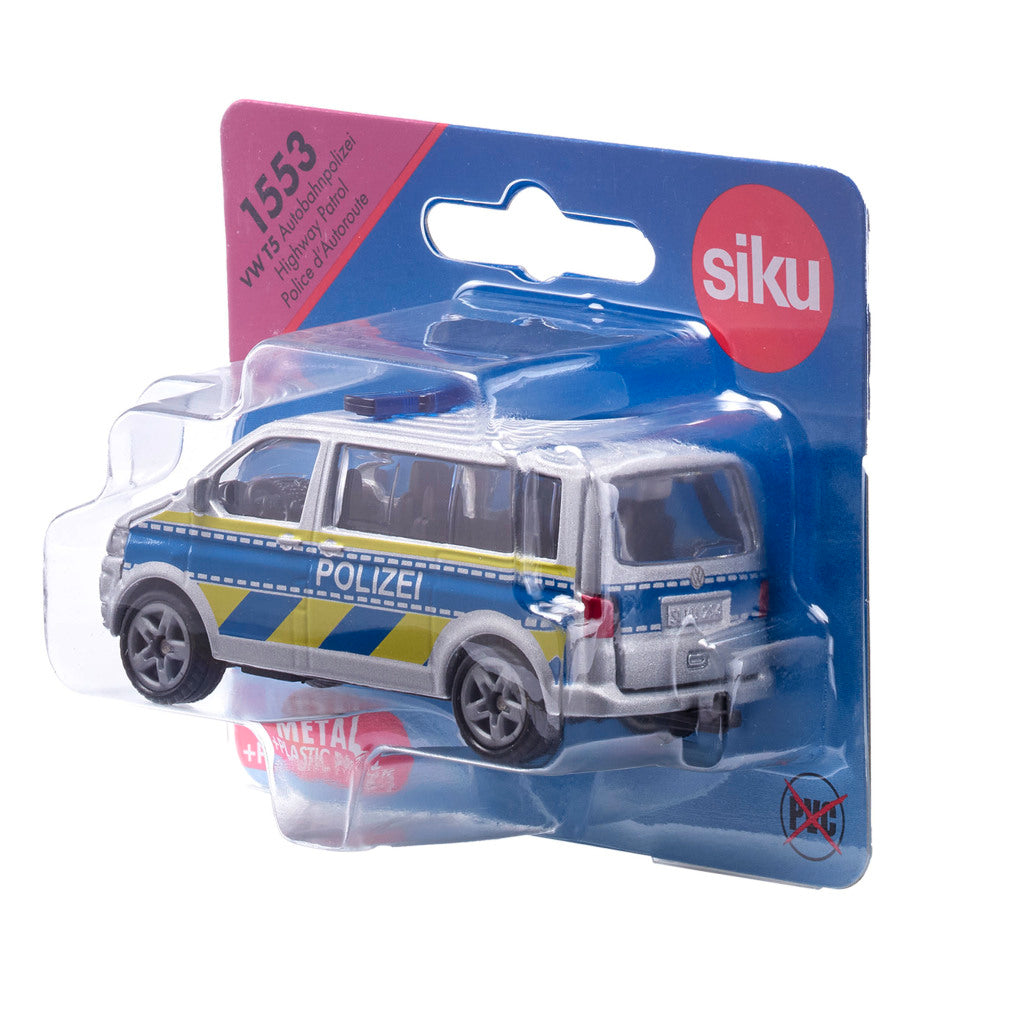 Siku 1553 VW T5 Highway Police - Durable Toy for Kids