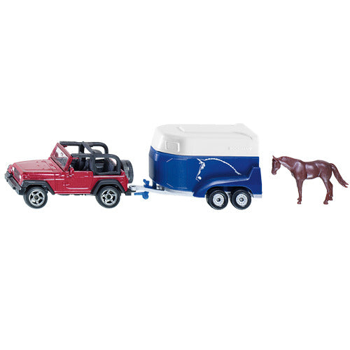 Siku Jeep and Horse Trailer Diecast Model with Accessories