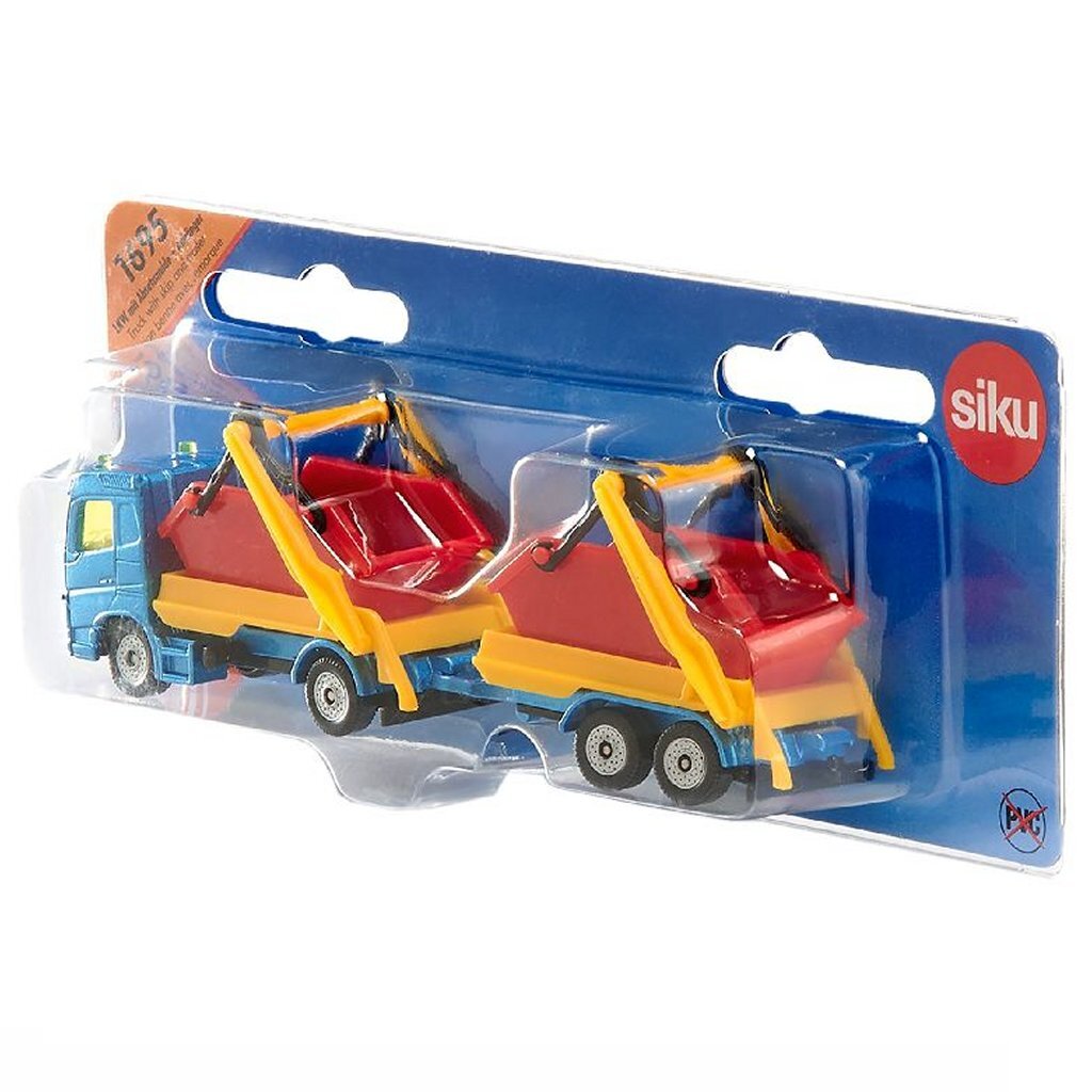 Siku Truck with Rubble Container and Trailer - 1695