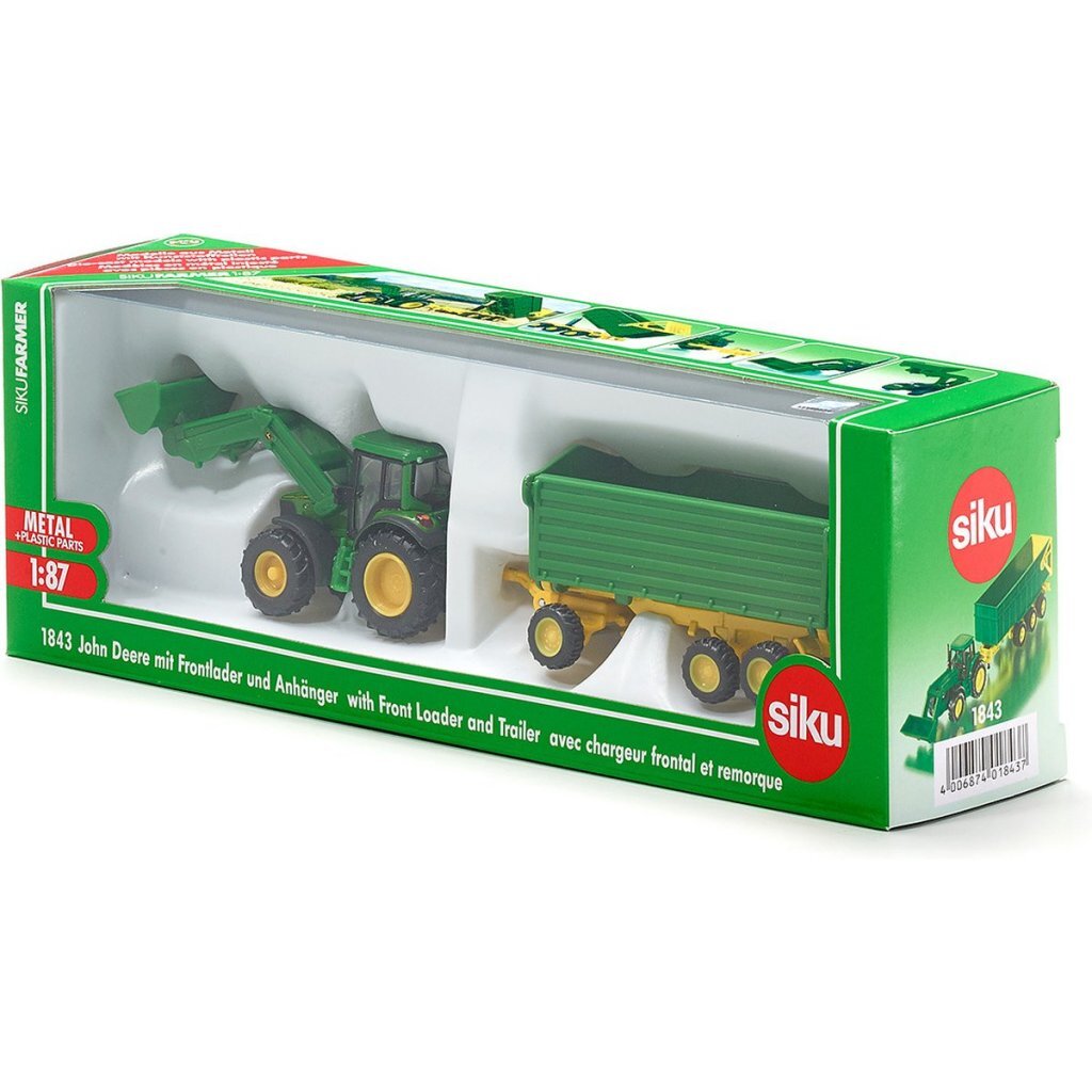 Siku John Deere Tractor with Trailer