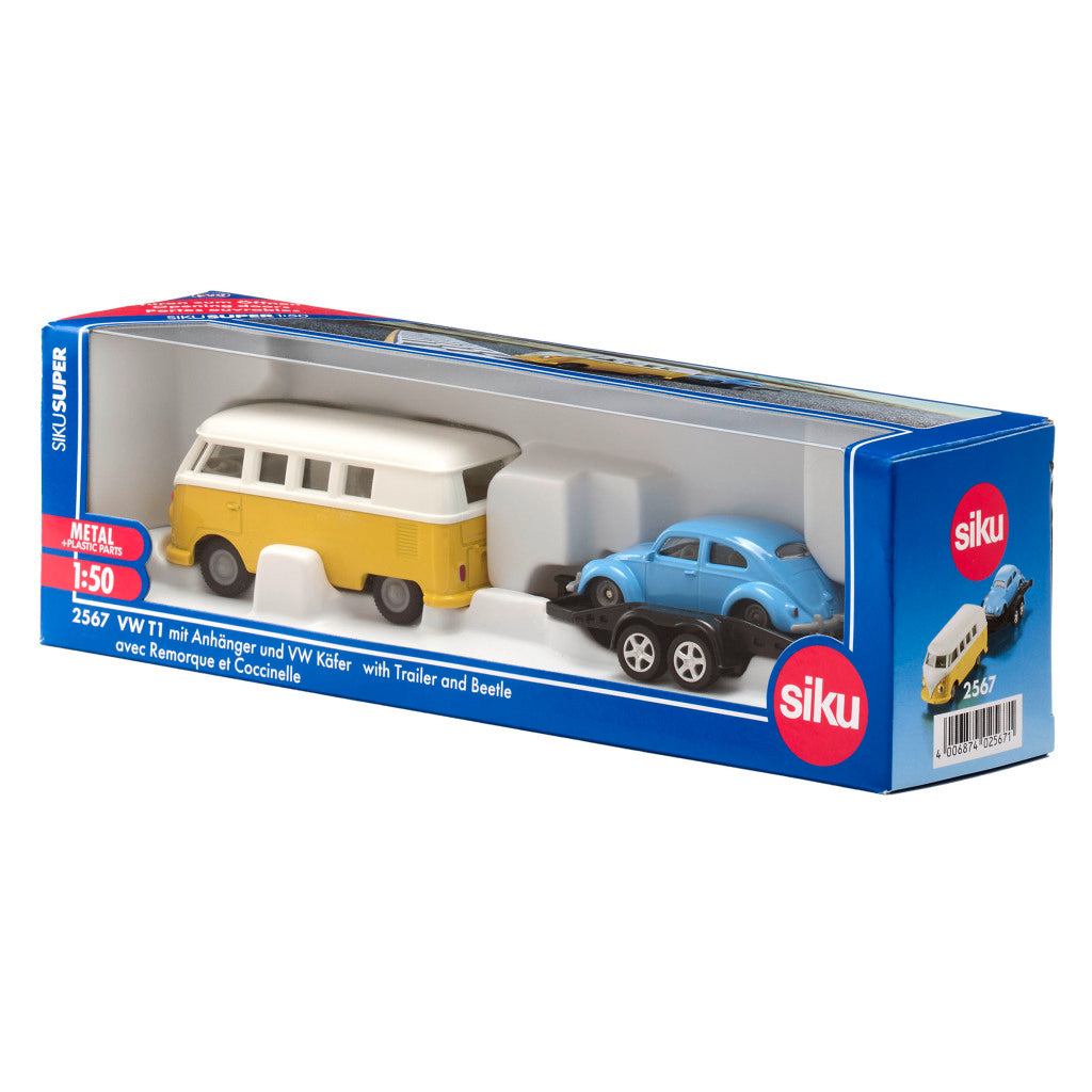 Siku 2567 VW T1 + Trailer and VW Beetle