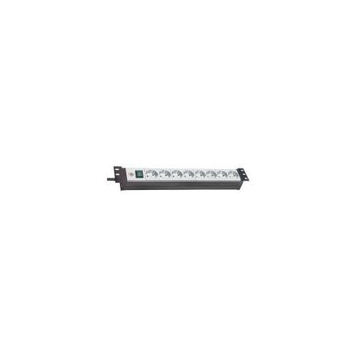 Brennenstuhl | Power Strip 1156057018 8-Socket 3.0m - 48.3cm For 19 Inch Racks | Black Light Gray afbeelding 1