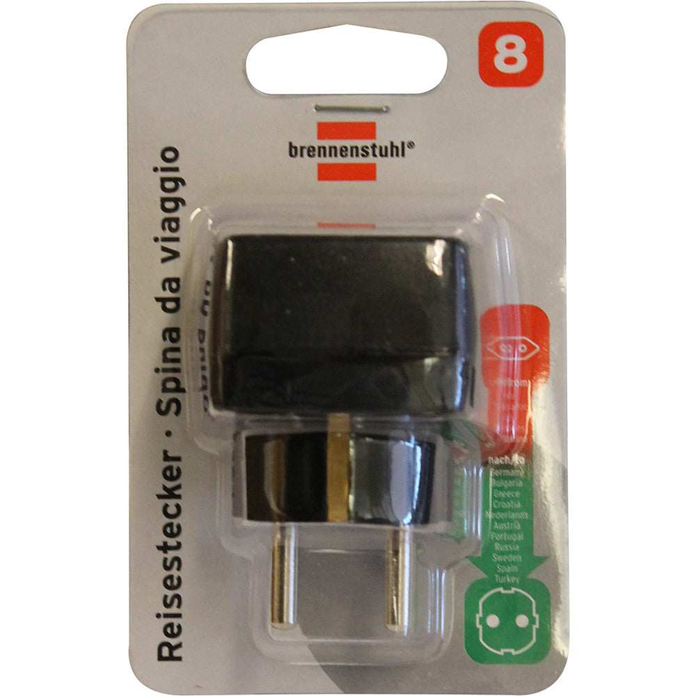 Brennenstuhl Travel Adapter Grounded IT>NL - 16A/250V with Child Safety Lock