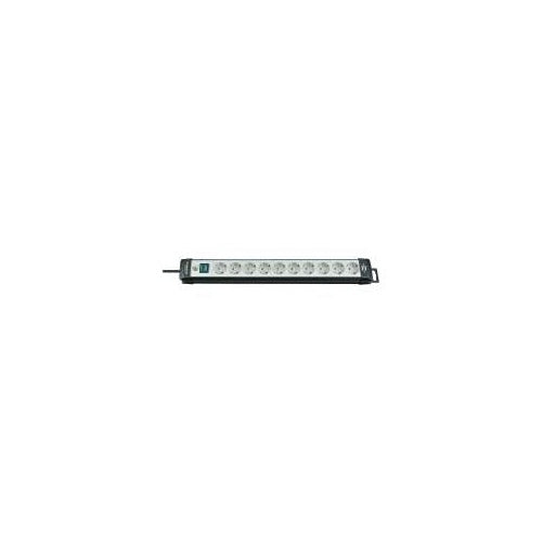 Brennenstuhl Premium-Line 10-fach schwarz/hellgrau 3 m, Premium-Line Steckdosenleiste 10-fach schwarz/lichtgrau 3 m H05VV-F 3G1,5, Mit Schalter (1951500100) afbeelding 1