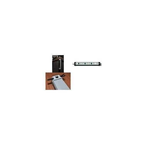Brennenstuhl Premium-Line Technik Steckdosenleiste 6-fach schwarz/lichtgrau 3m H05VV-F 3G1,5 2-fach schaltbar spezielle Steckdosenanordnung für Netzgeräte (1951560600) afbeelding 1