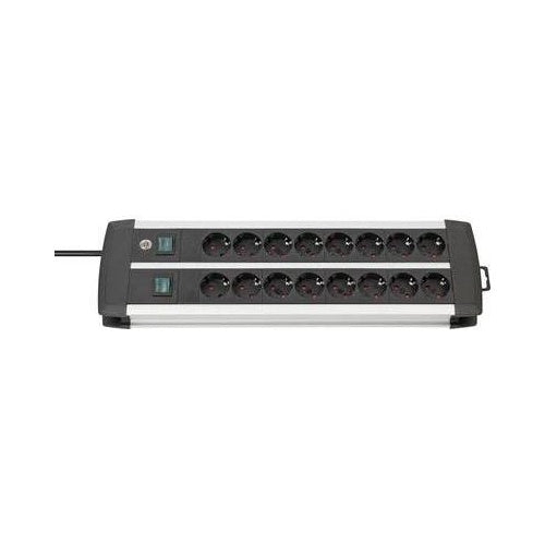 Brennenstuhl 1391000916 Innenraum 16AC-Ausgänge 3m Schwarz - Weiß Verlängerungskabel (1391000916) afbeelding 1