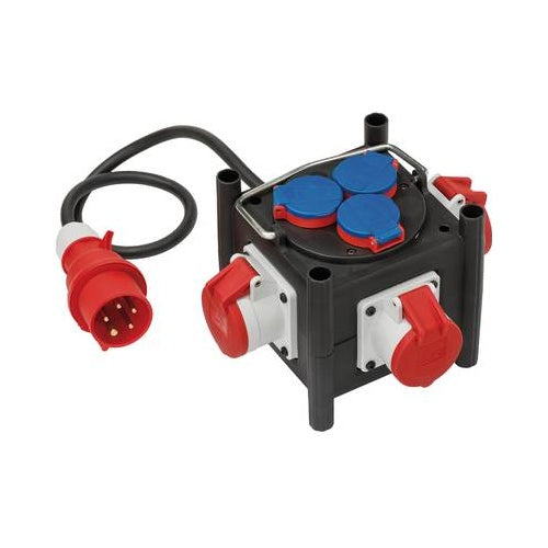 Brennenstuhl 1153680100 Verlängerungskabel 1 m 6 AC-Ausgänge Outdoor Schwarz - Blau - Rot - Weiß (1153680100) afbeelding 1