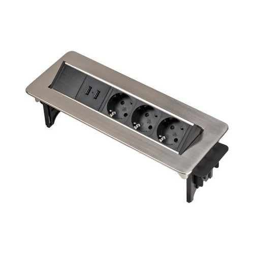 Brennenstuhl Indesk Tischsteckdose 3 fach 2x USB (1396200113) afbeelding 1