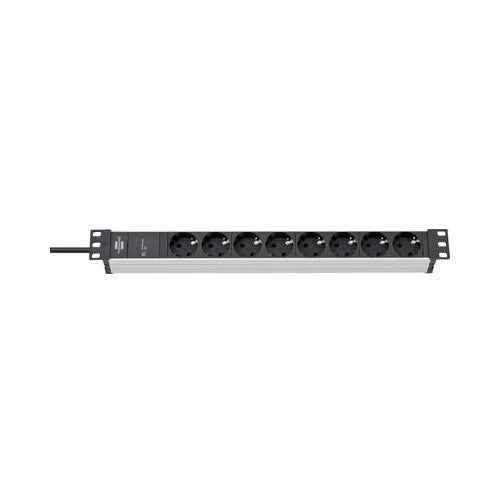 Brennenstuhl 1390007308 Verlängerungskabel 2 m 8 AC-Ausgänge Indoor Schwarz - Silber (1390007308) afbeelding 1