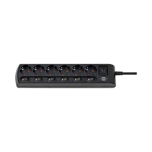 Brennenstuhl 1153110116 Verlängerungskabel 2 m 6 AC-Ausgänge Indoor Schwarz (1153110116) afbeelding 1