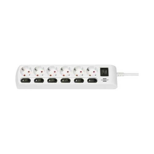 Brennenstuhl 1153110126 Verlängerungskabel 2 m 6 AC-Ausgänge Indoor Weiß (1153110126) - 4007123667499 - image 1