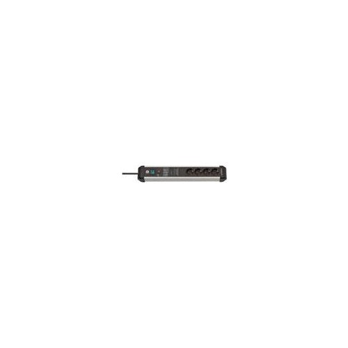 Brennenstuhl Premium Protect-Line PDU, 4 sockets, 3m, Silver/black, with switch and surge protection (1391010400) afbeelding 1