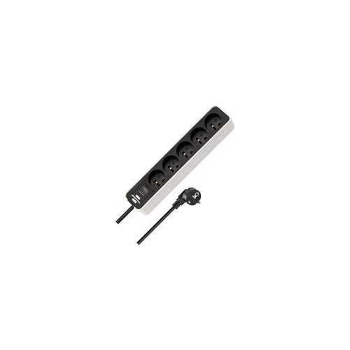 Brennenstuhl Steckdosenleiste 5-fach weiss mit black/5.00m - Steckdosenleiste (1153254520) - 4007123684014 - image 1