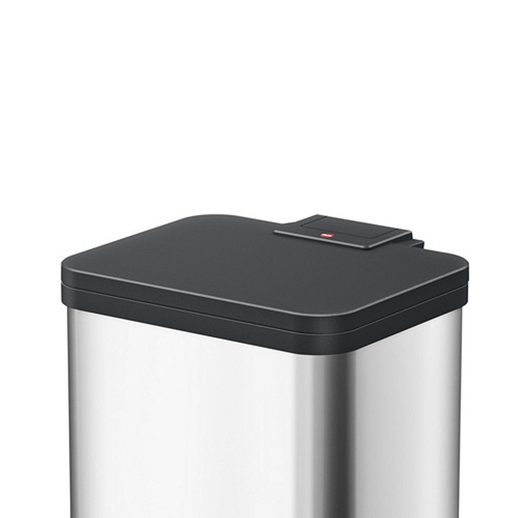 Hailo Oko Duo Plus M Pedal Bin 2x9L - Stainless Steel/Black Waste Separation