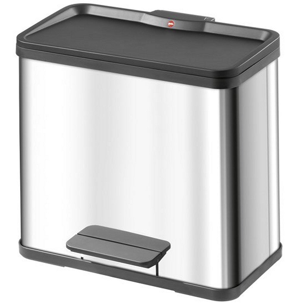 Hailo Öko Duo Plus L Pedal Bin 17+9 L Stainless Steel/Black 0630-200