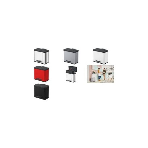 Hailo Tret-Abfalltrenner Öko duo plus L, 17+9 L, white aus Edelstahl und Kunststoff, Soft-Close-Mechanismus, - 1 Stück (0630-230) afbeelding 1