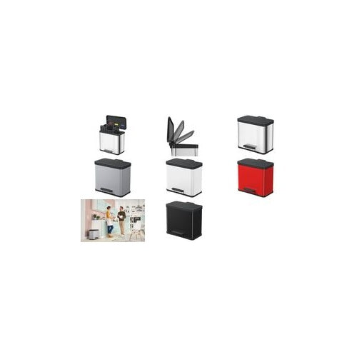 Hailo Tret-Abfalltrenner Öko trio plus L, 3x9 L, Edelstahl aus Edelstahl und Kunststoff, Soft-Close-Mechanismus, - 1 Stück (0633-200) afbeelding 1
