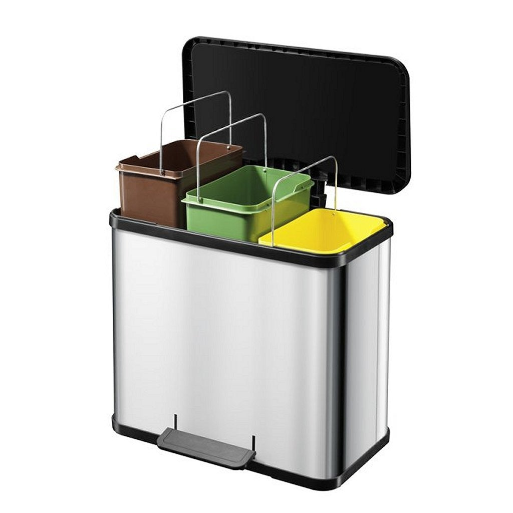 Hailo Öko Trio Plus L Pedal Bin 3x9L Silver/Black 0633-220