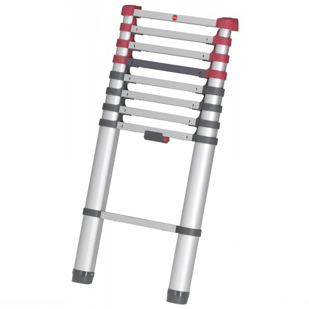 Hailo T80 Aluminium Telescopic Ladder 11 Rungs + Stabilizer Bar 103-322 cm