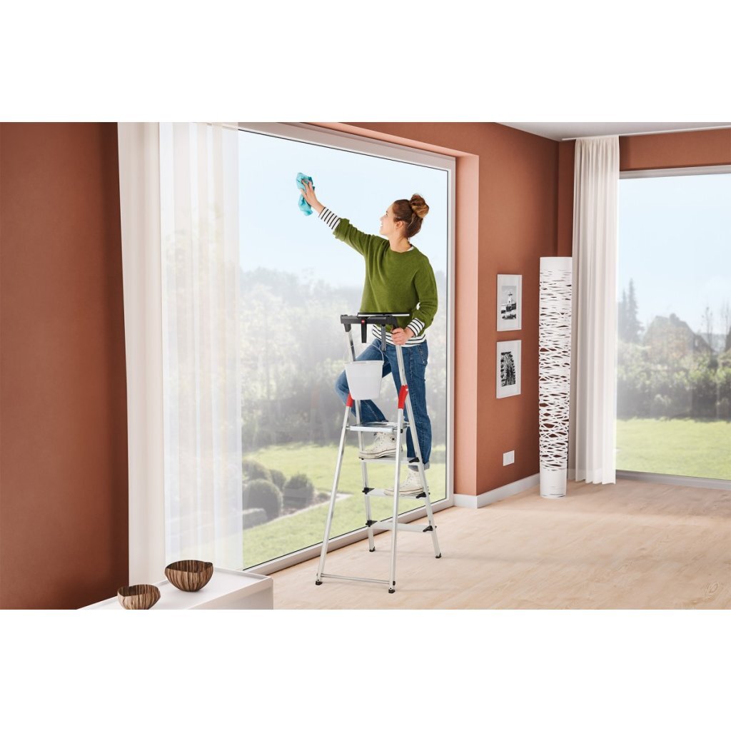 Hailo L80 ComfortLine Aluminium Household Ladder 4 Steps - 150 kg Load Capacity - Model 8040-415