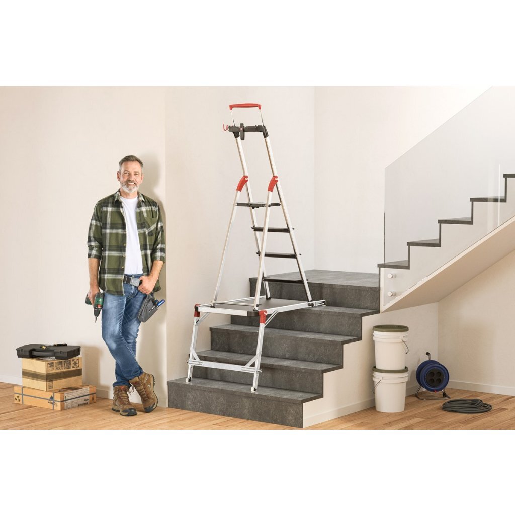 Hailo 9940-301 TP2 Pro Step Platform Silver/Black - Max Load 150 kg