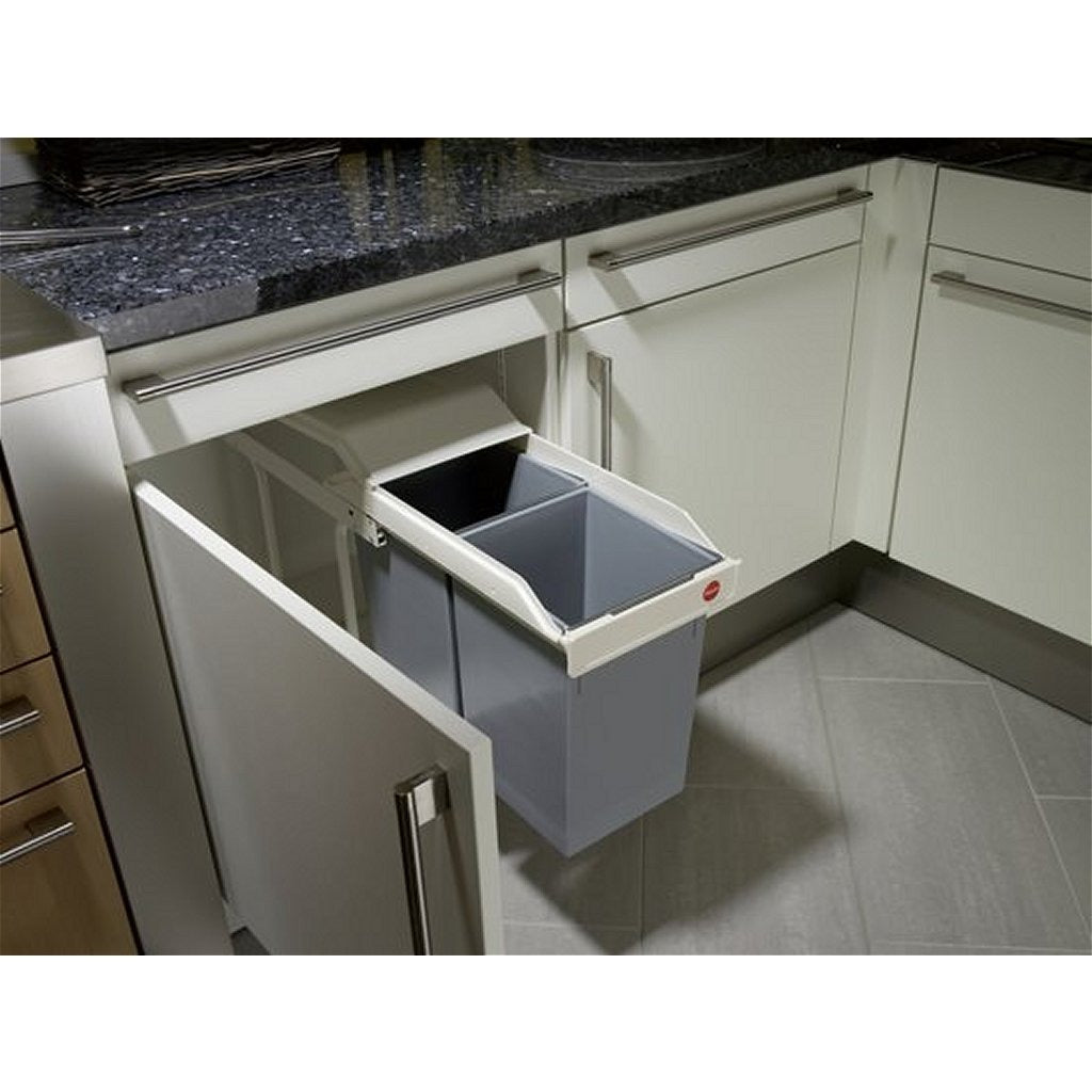 Hailo Multi-Box Duo L Built-in Waste Bin 2x14L White/Silver 3659-001
