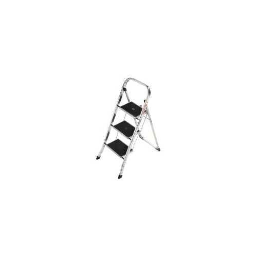 Hailo-Werk Hailo K30 - Stufenleiter - 3 Stufen - Arbeitshöhe: 2,45 m - Aluminium - Aluminium mit schwarzen Stufen (4393-801) - 4007126439345 - image 1