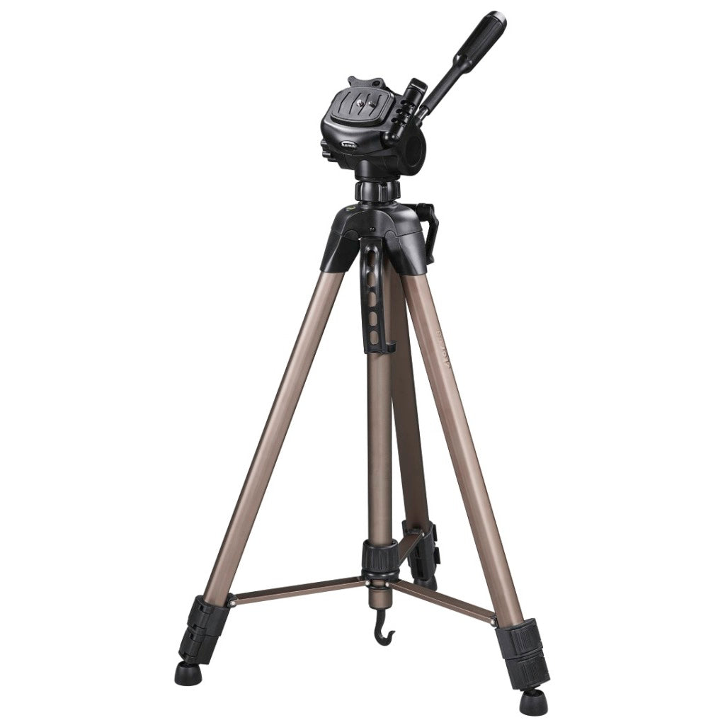 Hama Tripod Star 64 - Camera Tripod for Photo and Video - 3D Tilt Head - Height Adjustable - Champagne