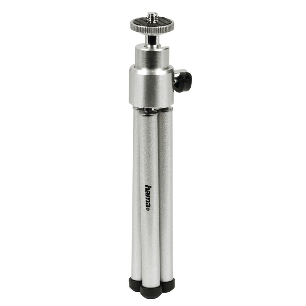 Hama Mini Tripod Ball L Silver - Compact Tripod for Photo and Video - Ball Head