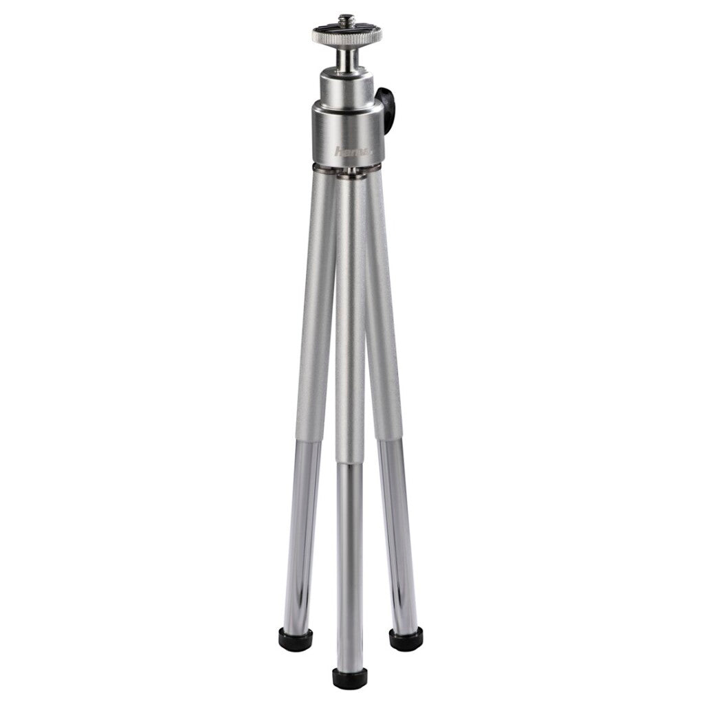 Hama Mini Tripod Ball L Silver - Compact Tripod for Photo and Video - Ball Head
