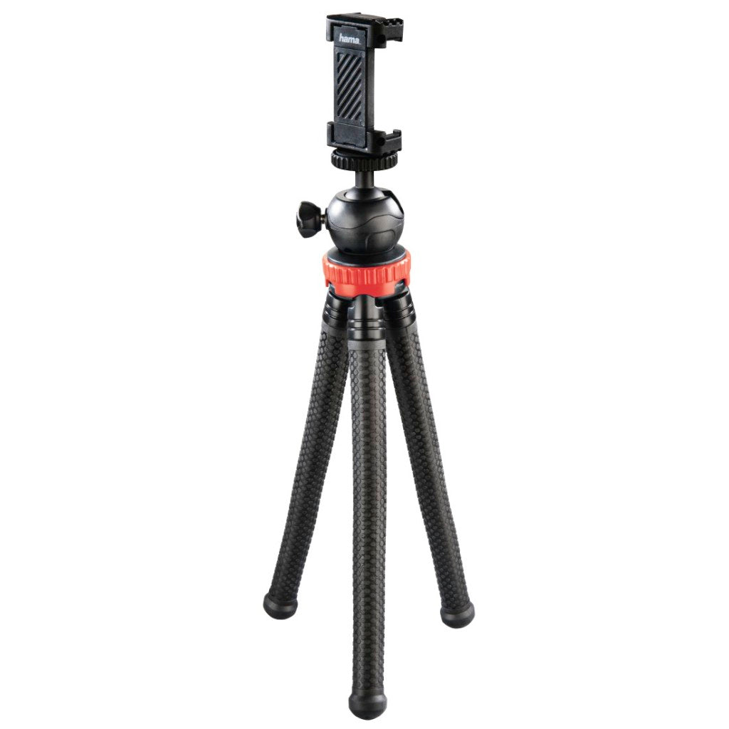 Hama FlexPro Tripod for Smartphones, GoPros, and Cameras 27 cm Red - Flexible Tripod