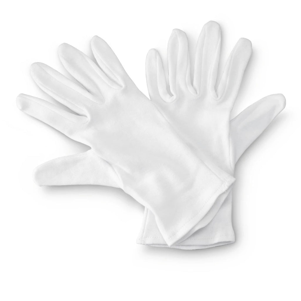 Hama Cotton Gloves Size M 1 Pair White
