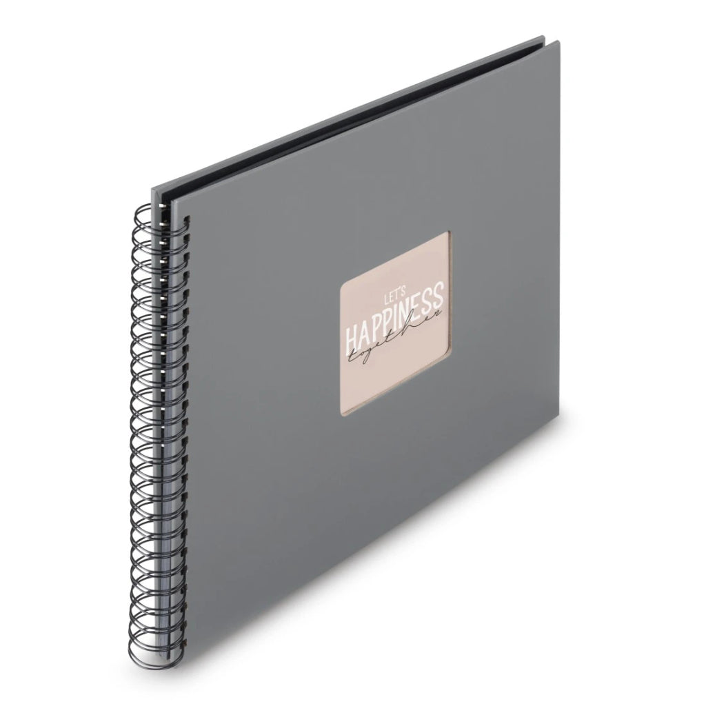 Hama Fine Art Spiral Photo Album 36x32 cm 50 Black Pages Stone Grey