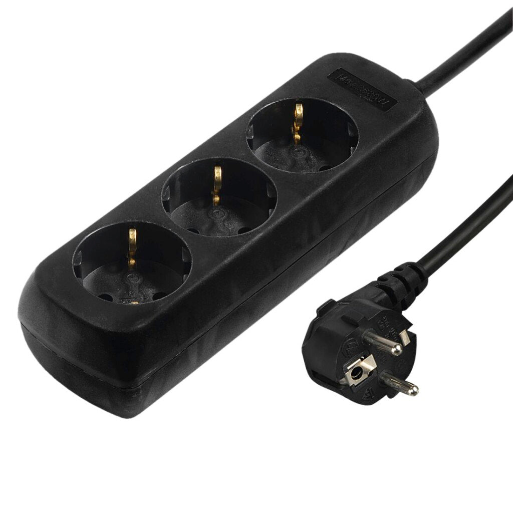 Hama 3-Way Power Strip Black 1.4 m - 10 Pieces