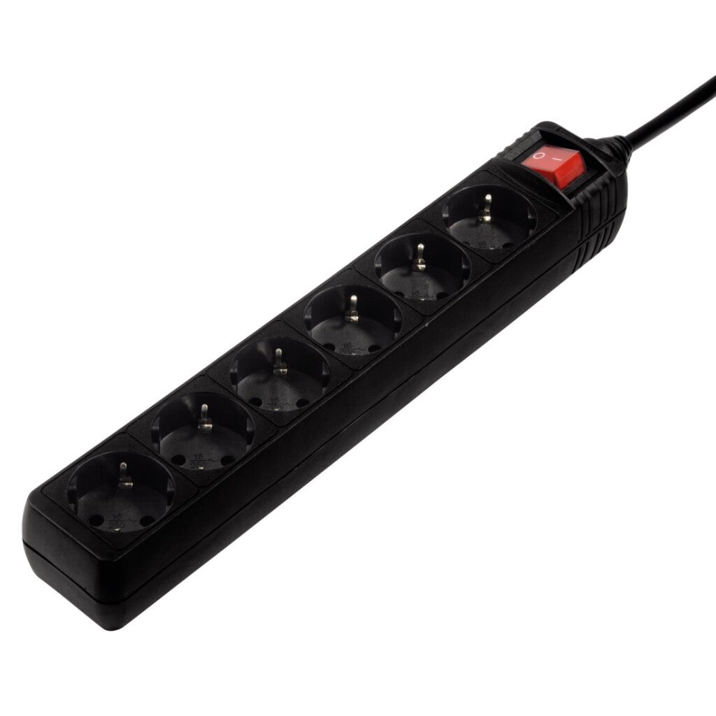 Hama Power Strip 6-way Switch 1.4 m Black