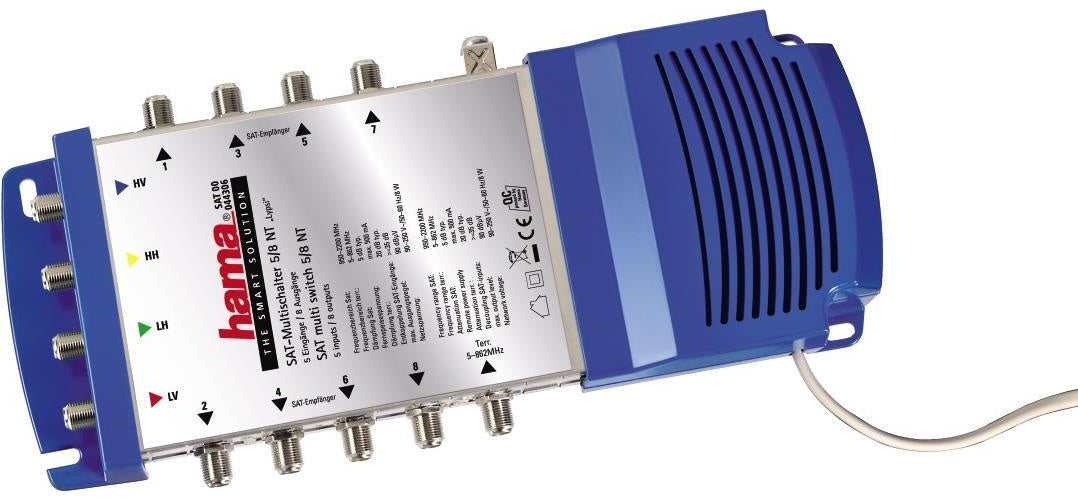 Hama "Lypsi SE" SAT. Produktfarbe: Silber. Übertragungstechnik: Verkabelt. Stromverbrauch (in Betrieb): 18 W, Energiebedarf: 90-250 V/50-60 Hz/8 W-18VDC/0.5A (00044306) afbeelding 1